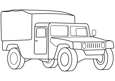 Military Medical Vehicle Coloring Page